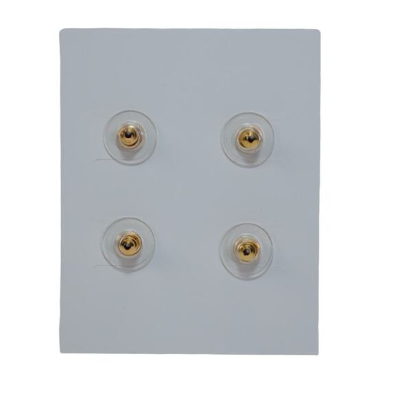 Marlyn Schiff Stud Earrings Set of 2 - Gold with crystals - NWT - Picture 2 of 2